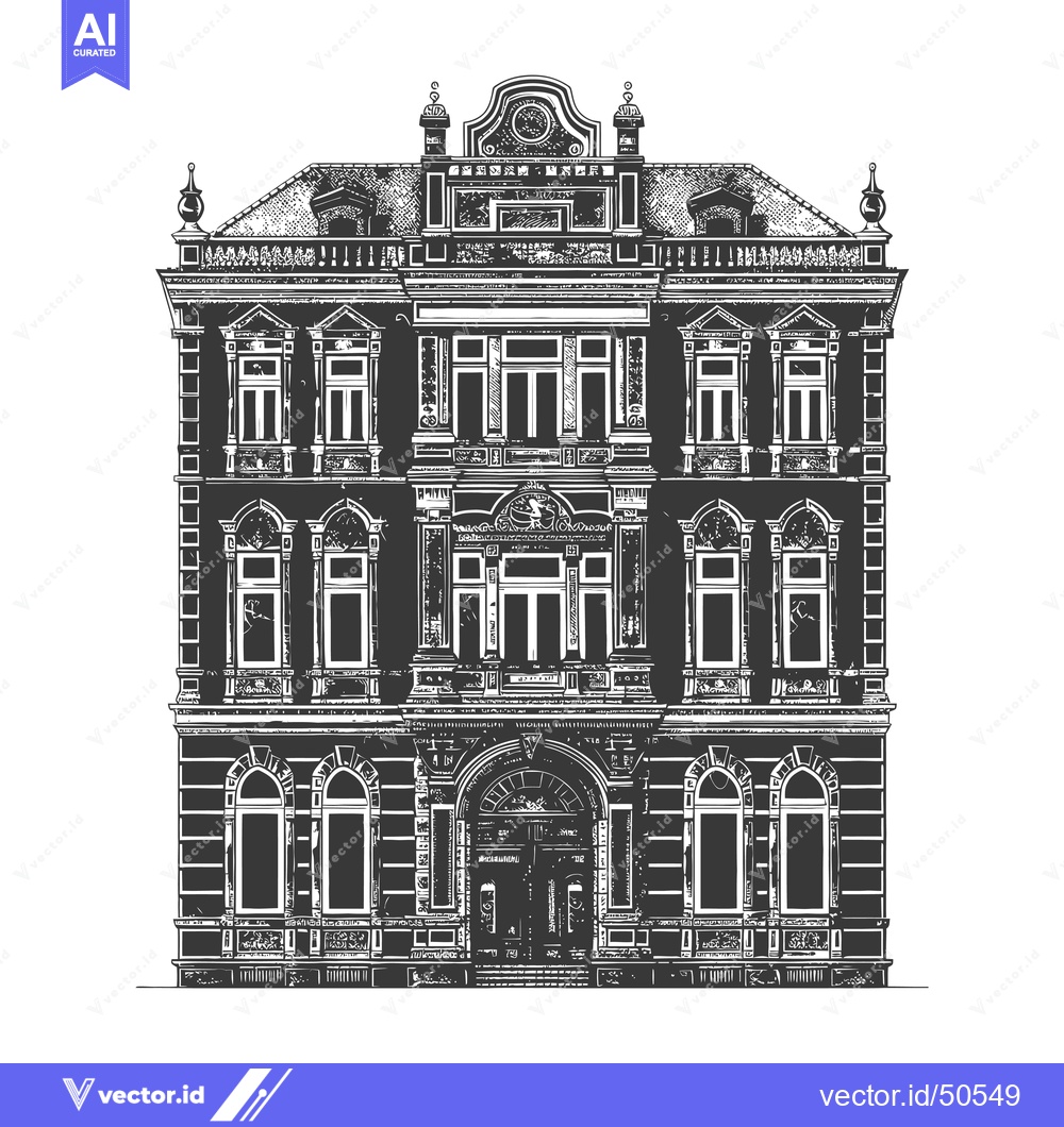 Premium Vector dari An Elegant Black And White Drawing Of A Grand Building