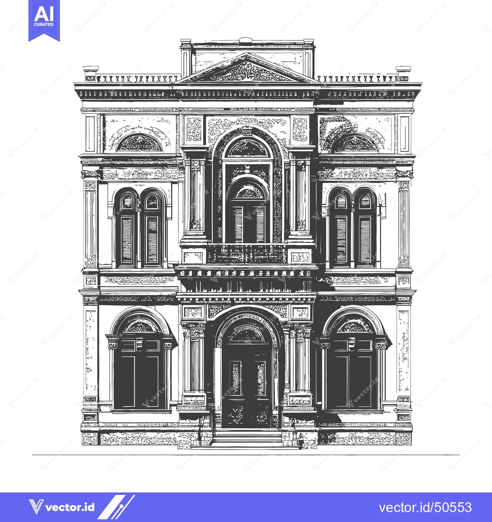 Premium Vector dari Elegant Classical Building Architectural Design Sketch
