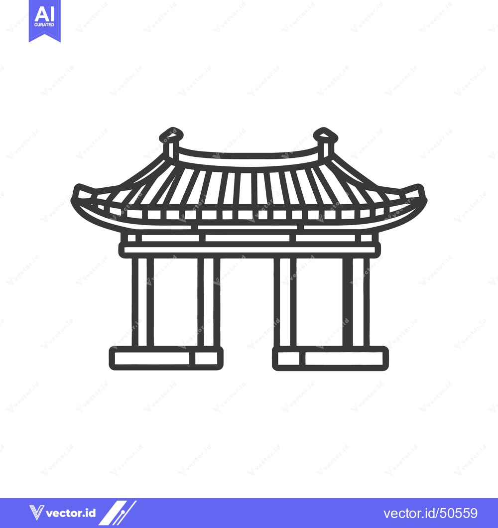 Premium Vector dari An illustration of a traditional asian architectural gate or structure