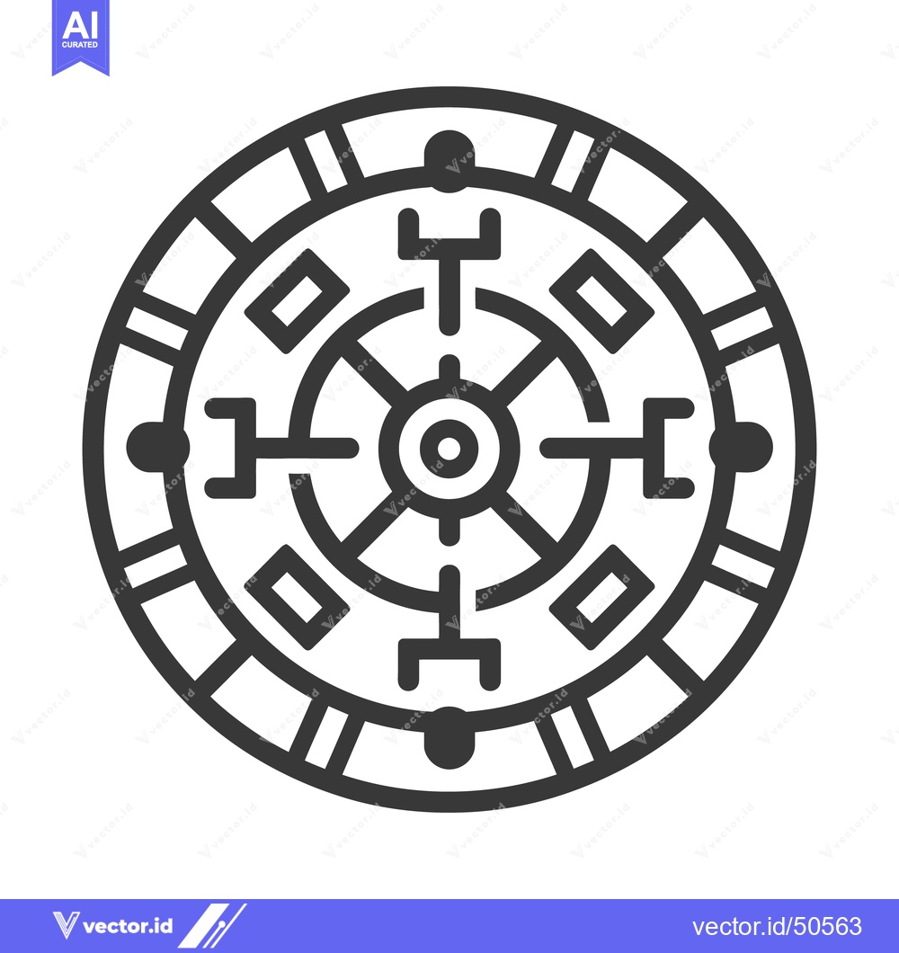 Premium Vector of A circular decorative graphic featuring a stylized intricate geometric