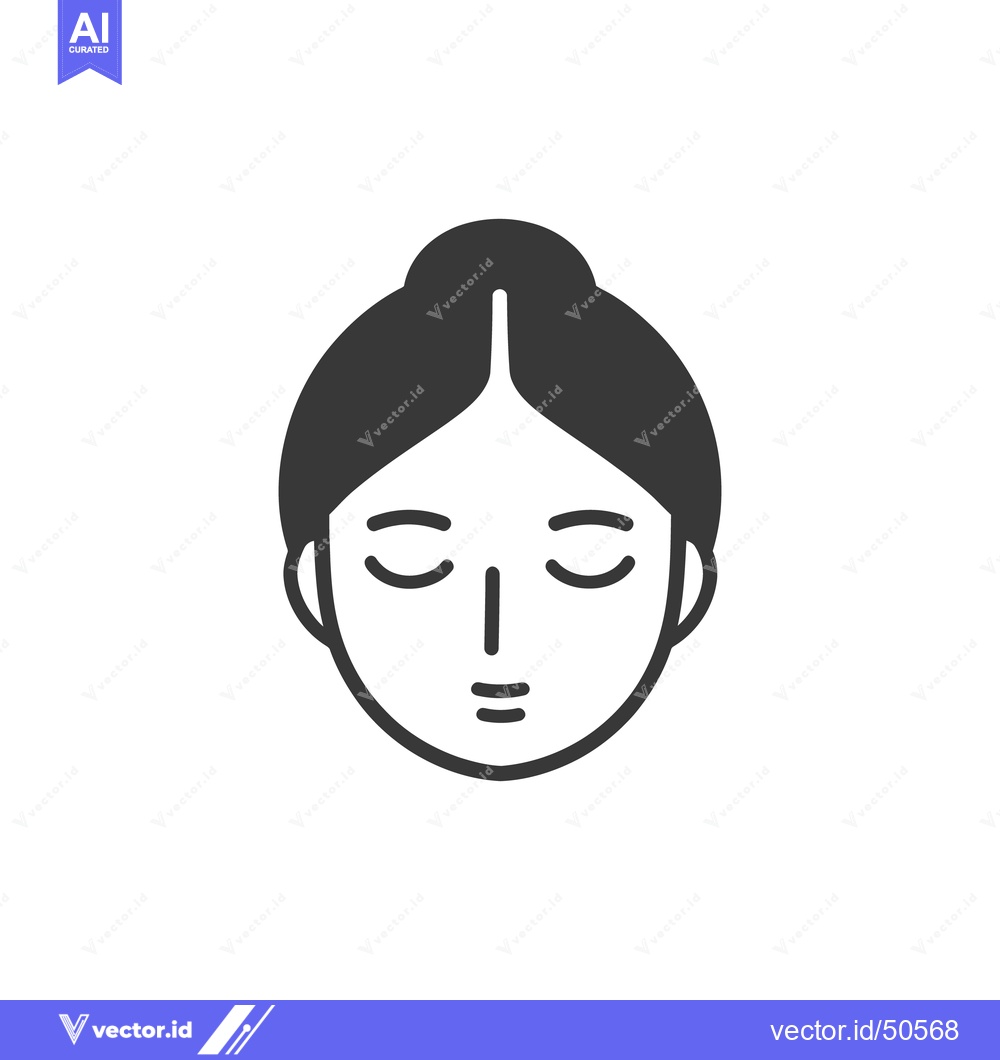 Premium Vector of A simple illustration of a woman with her eyes closed
