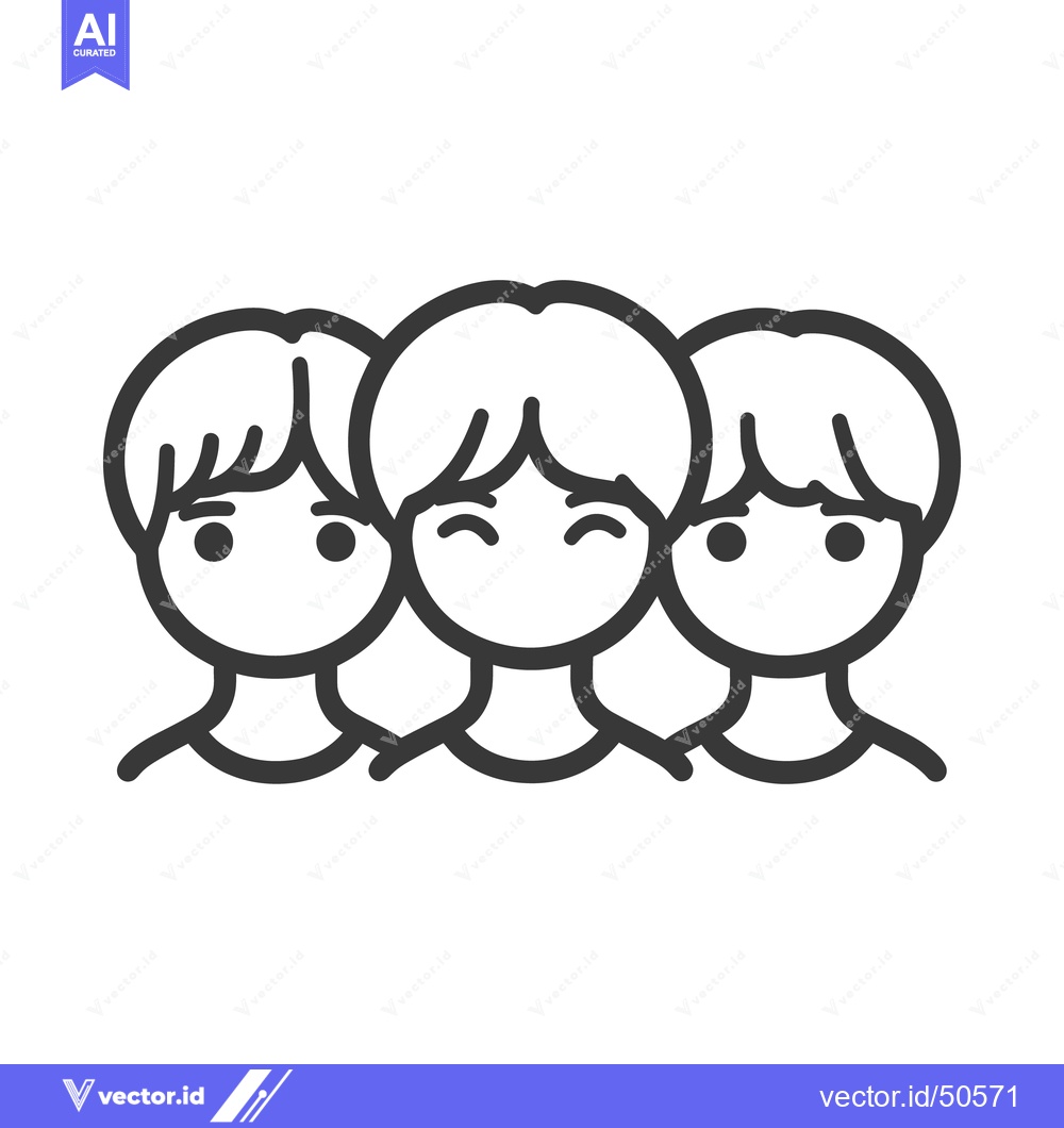 Premium Vector of Three simple cartoon figures appear to be friends together