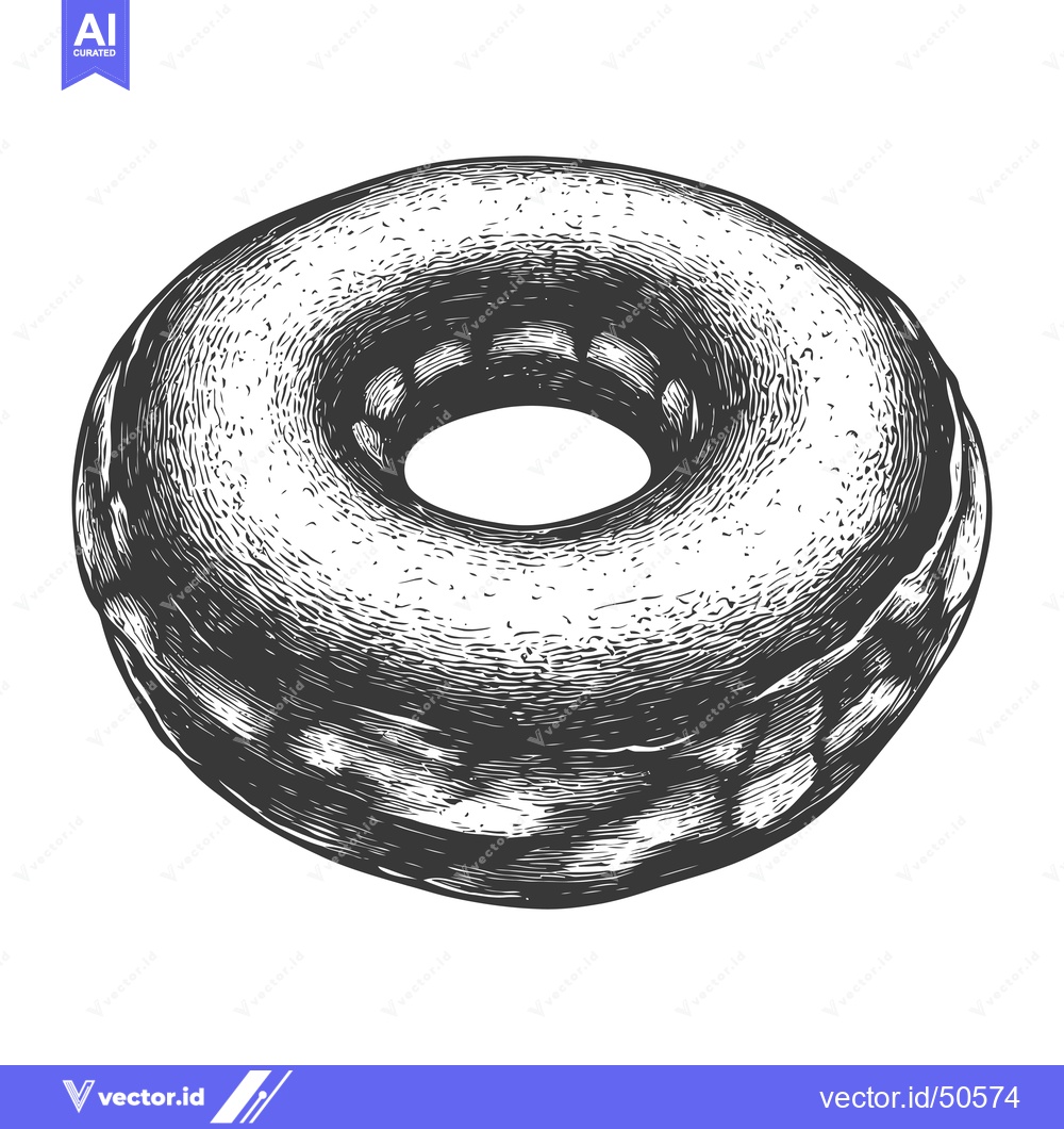 Premium Vector dari A Detailed Hand Drawn Illustration Of A Donut