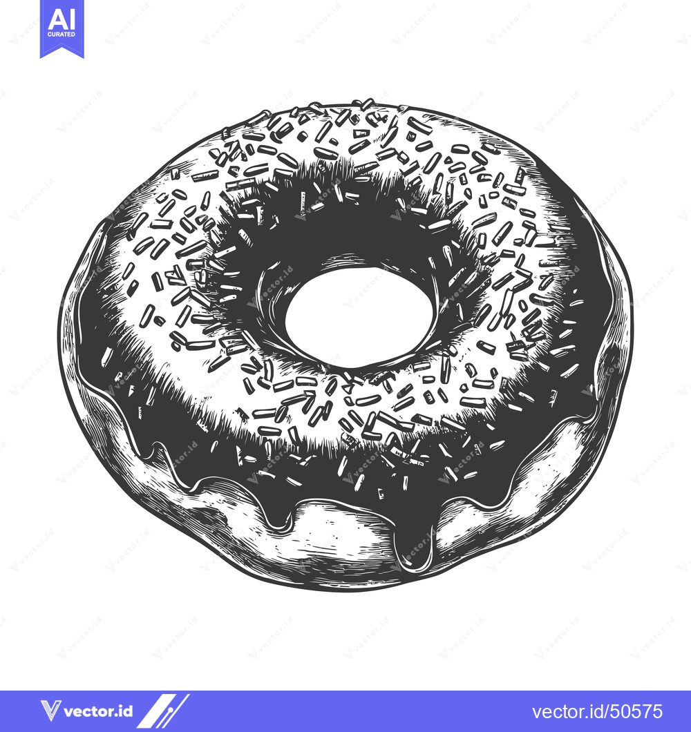 Premium Vector dari Delicious Glazed Donut With Sprinkles Illustration