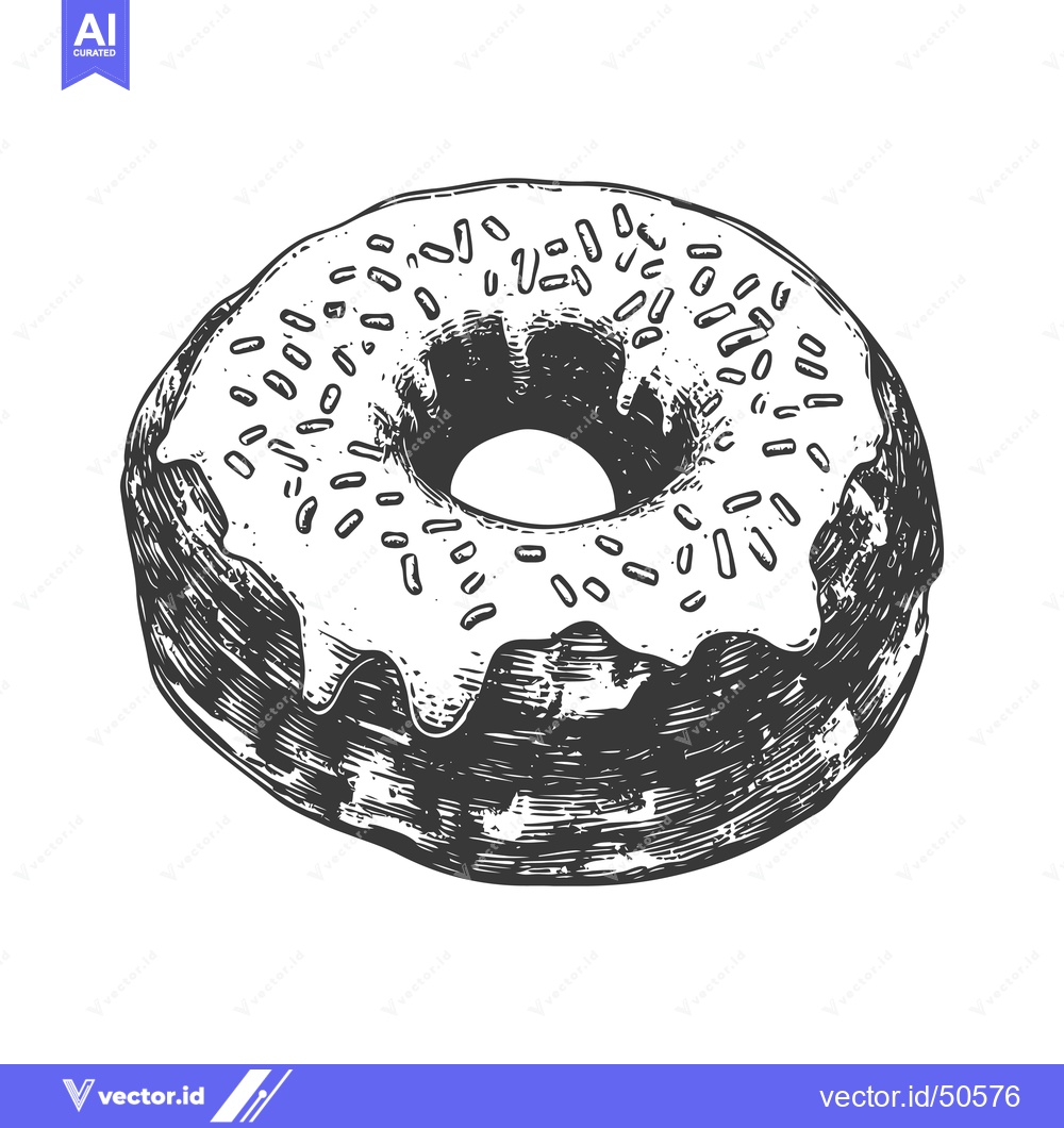Premium Vector dari Glazed Donut Sprinkled With Sweet Confectionery