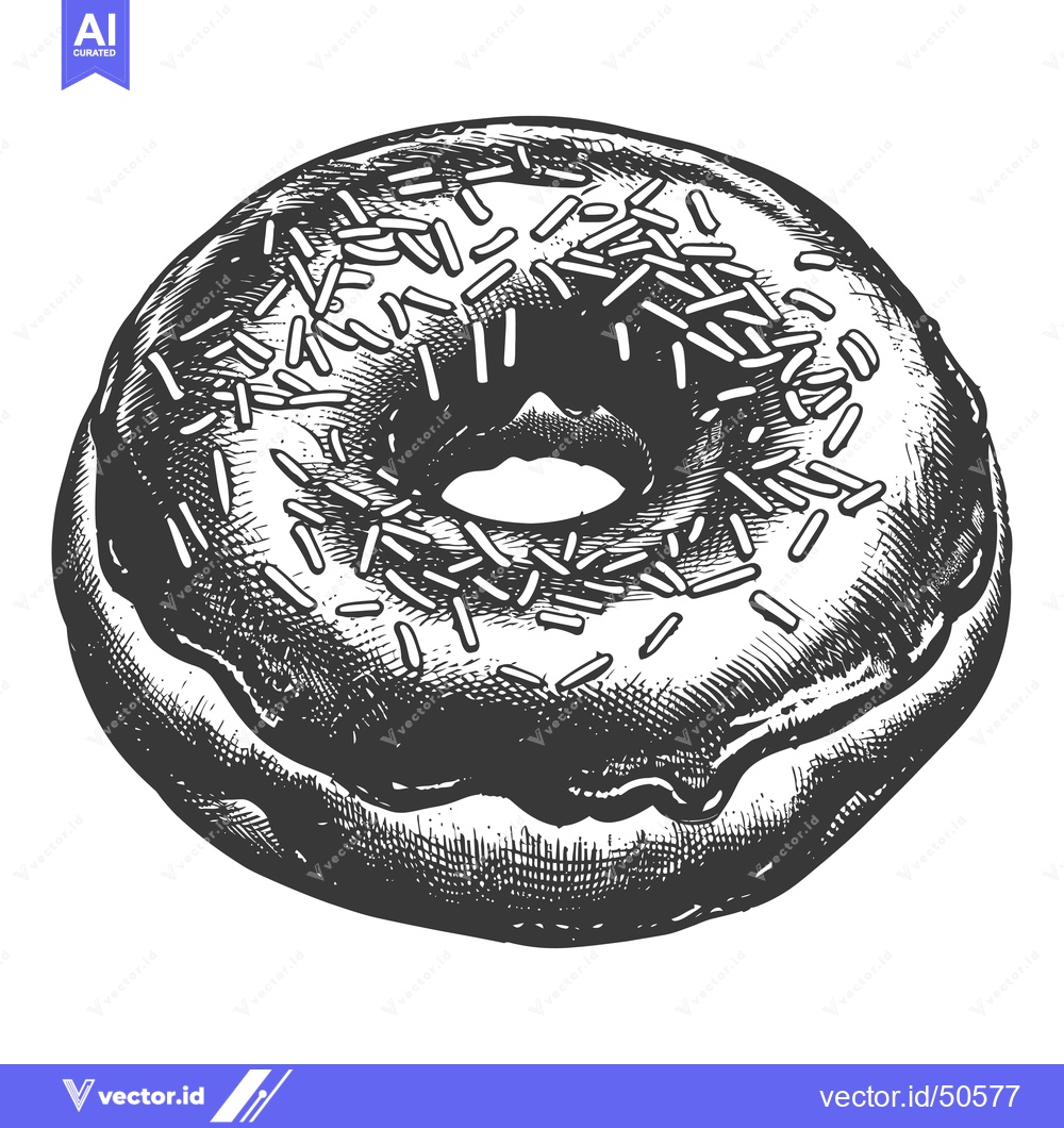 Premium Vector dari A Delicious Glazed Donut With Sprinkles