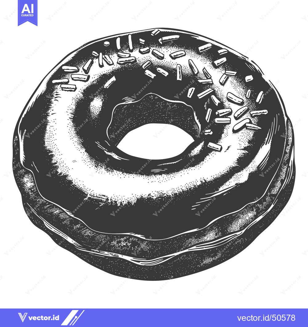 Premium Vector of Delicious Glazed Donut Sprinkled With Sweet Confetti
