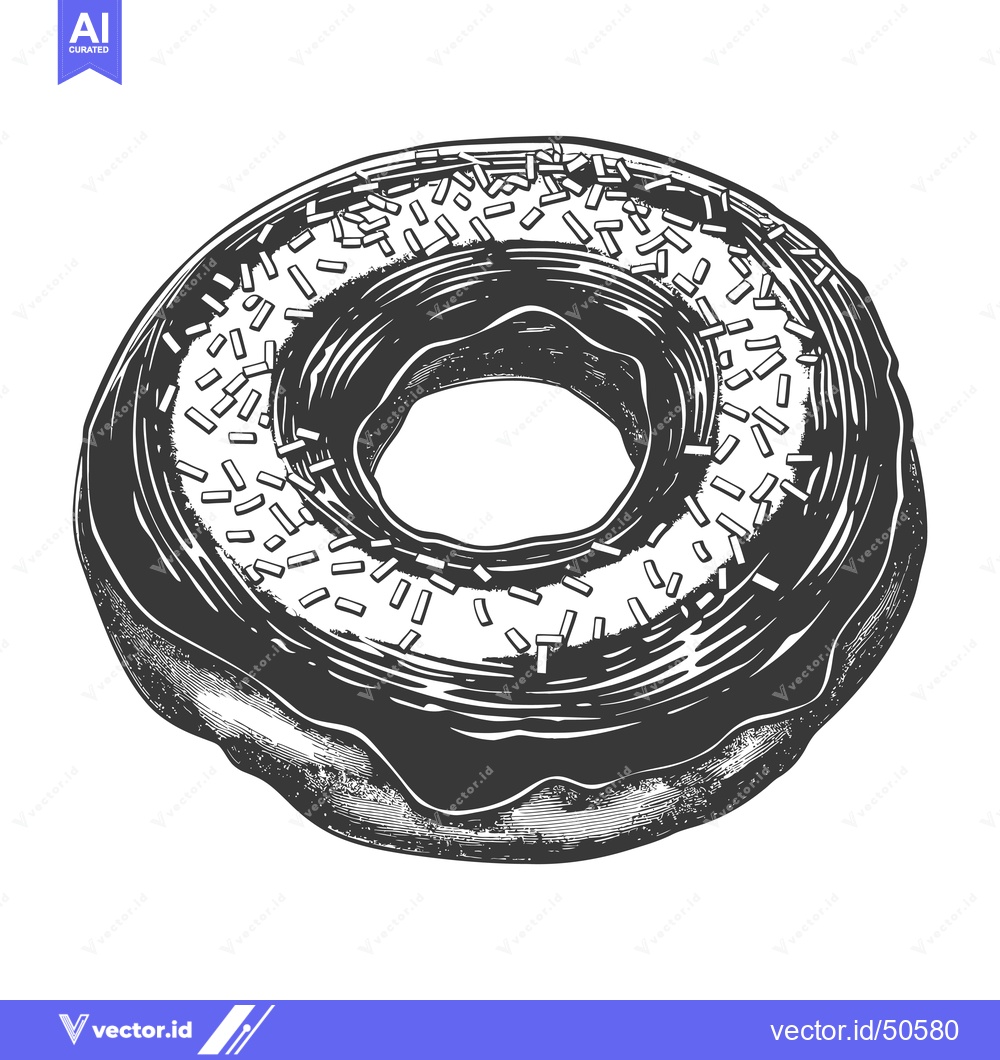 Premium Vector dari Glazed Donut with Sprinkles Delicious Sweet Treat