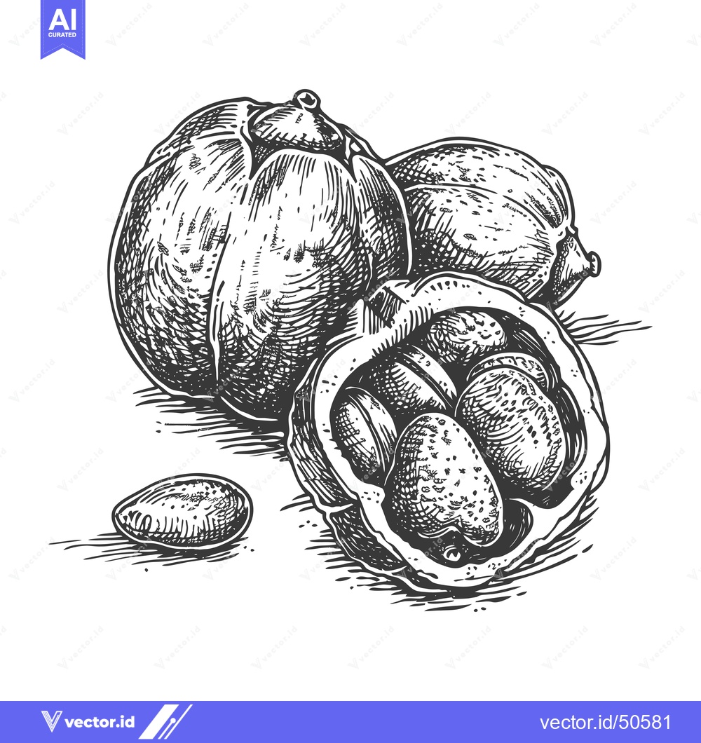 Premium Vector dari Hand Drawn Illustration of Cocoa Beans and Pods