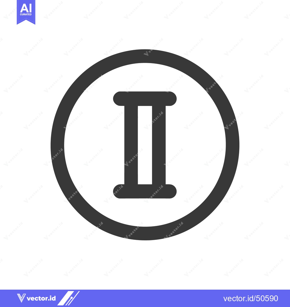 Premium Vector dari Roman Numeral Two in Dark Gray Circle on White Background, Simple Icon