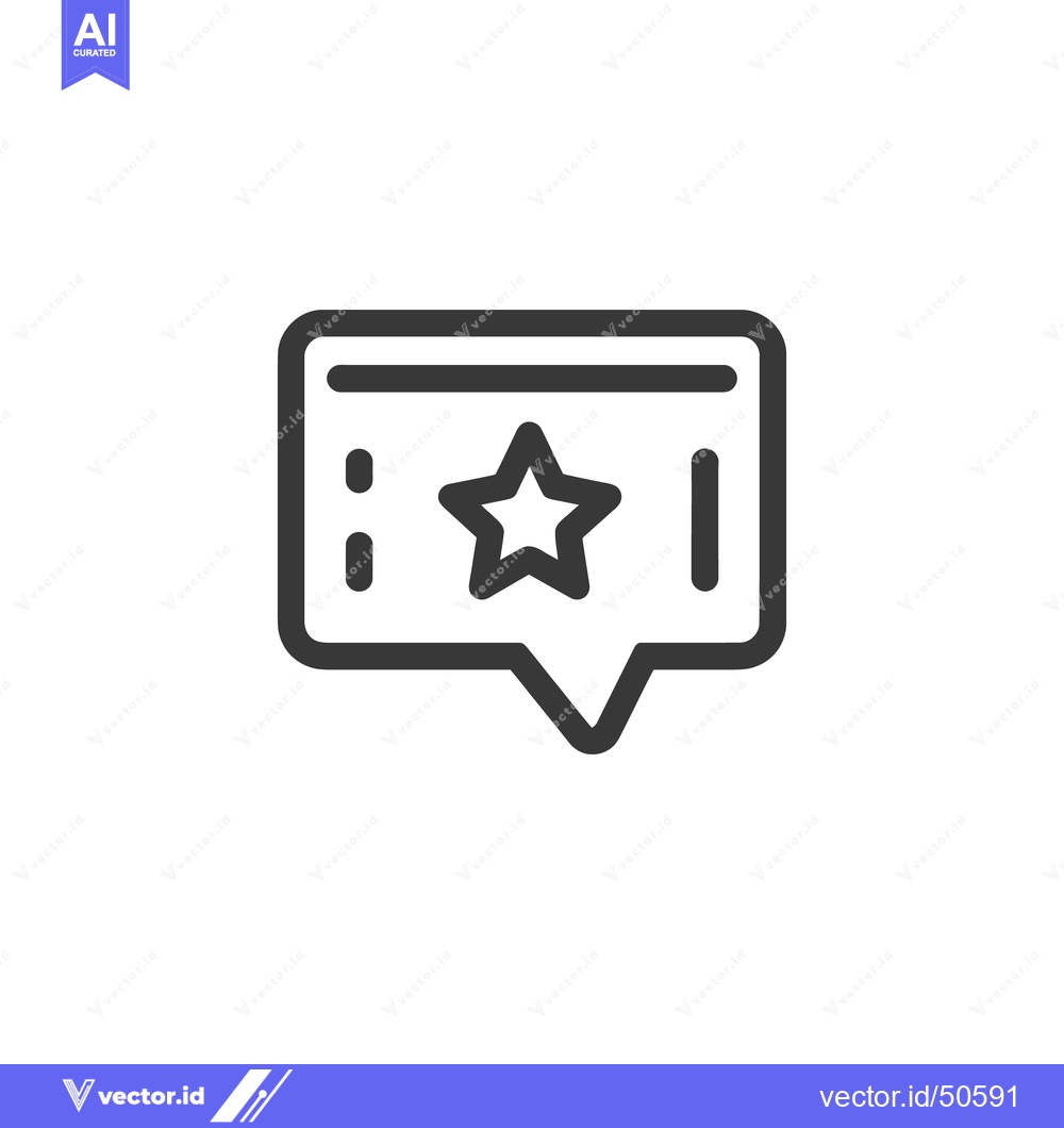 Premium Vector of Star Review Speech Bubble Icon, Minimalist Design, Feedback Symbol