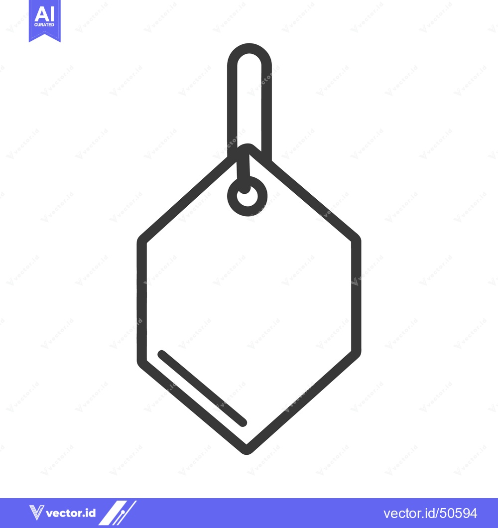 Premium Vector dari Simple outline of a hexagon shaped price tag hanging
