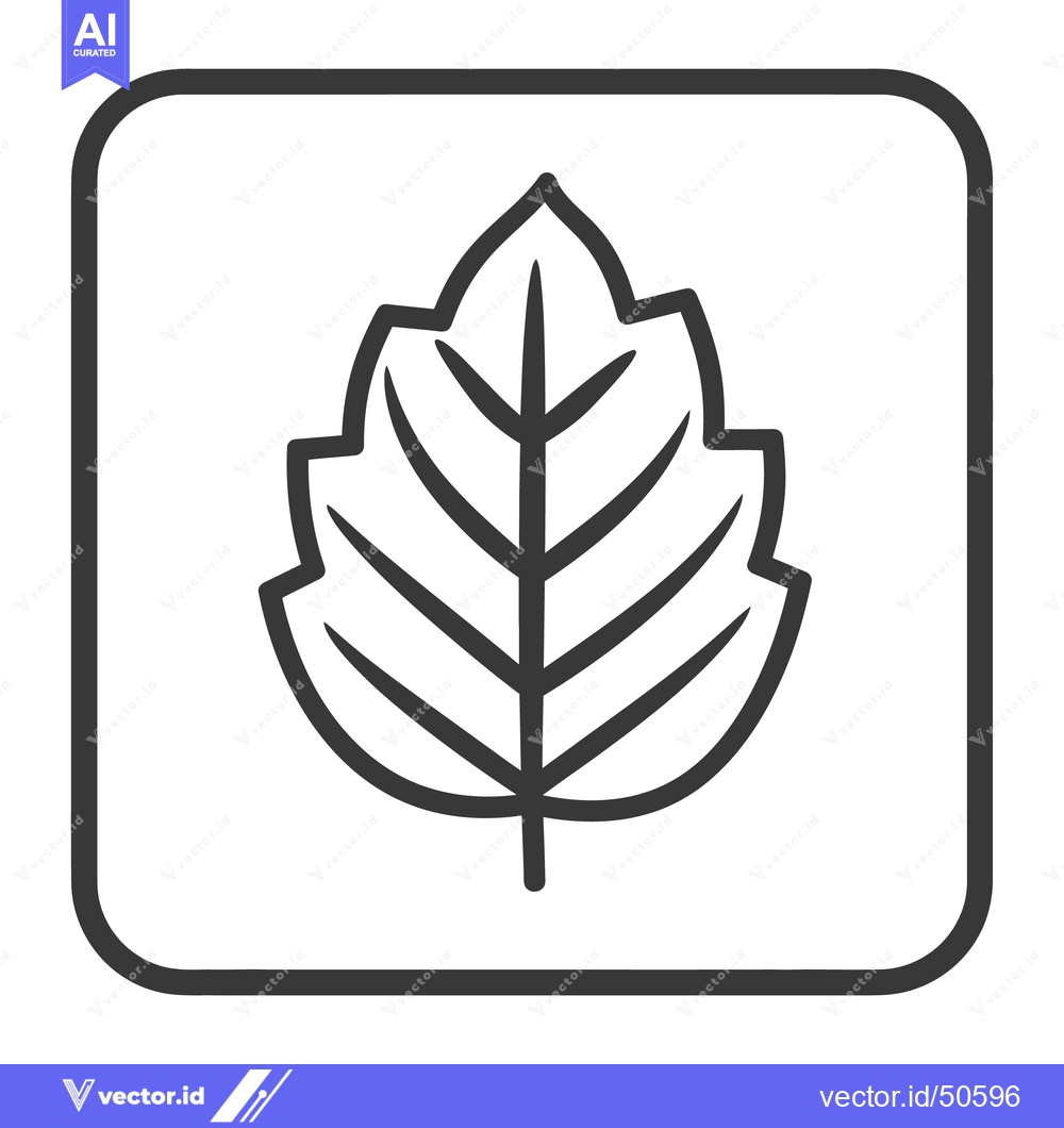 Premium Vector of A stylized depiction of a single leaf within a border
