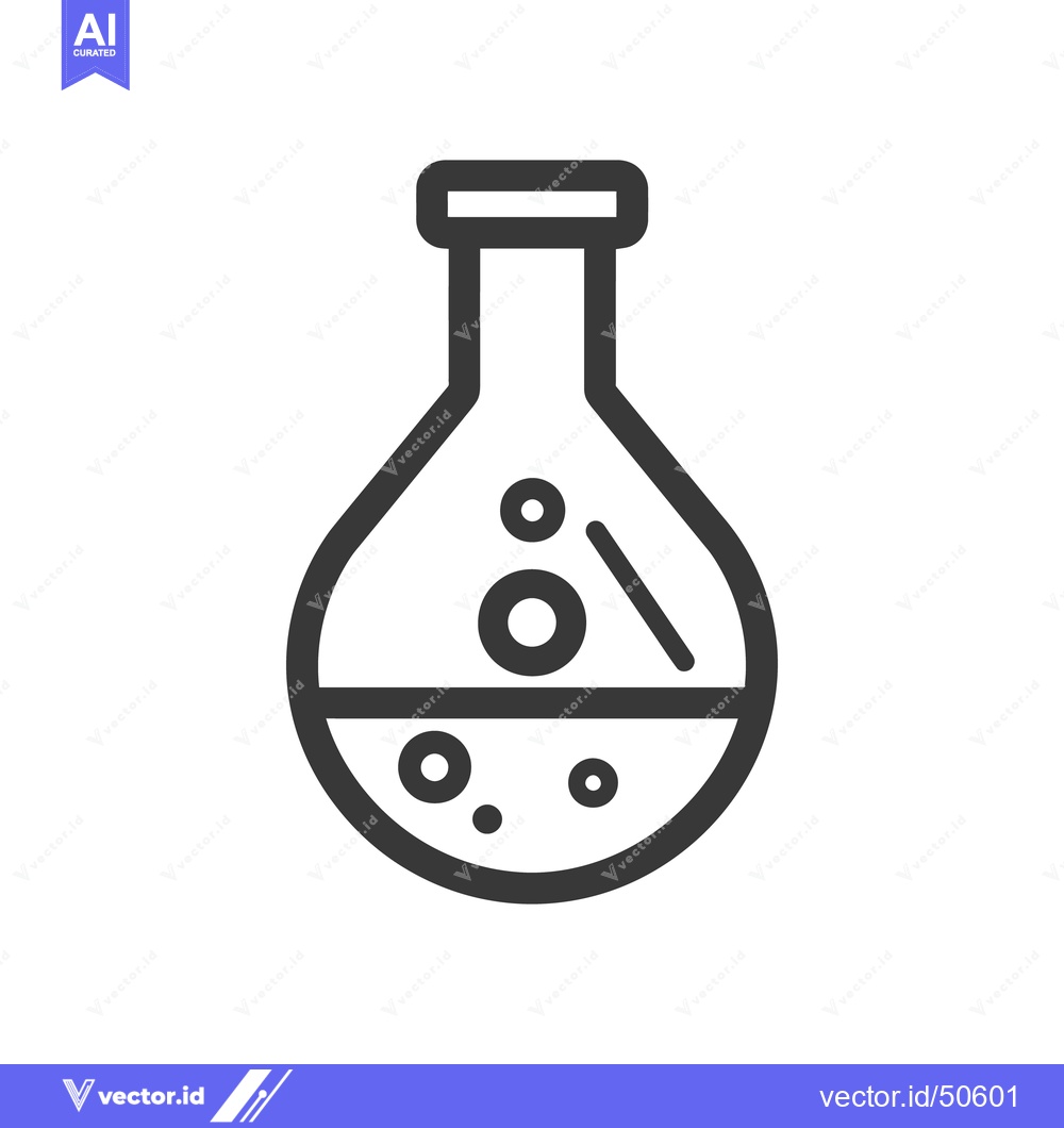 Premium Vector dari A simple line drawing of a scientific laboratory flask