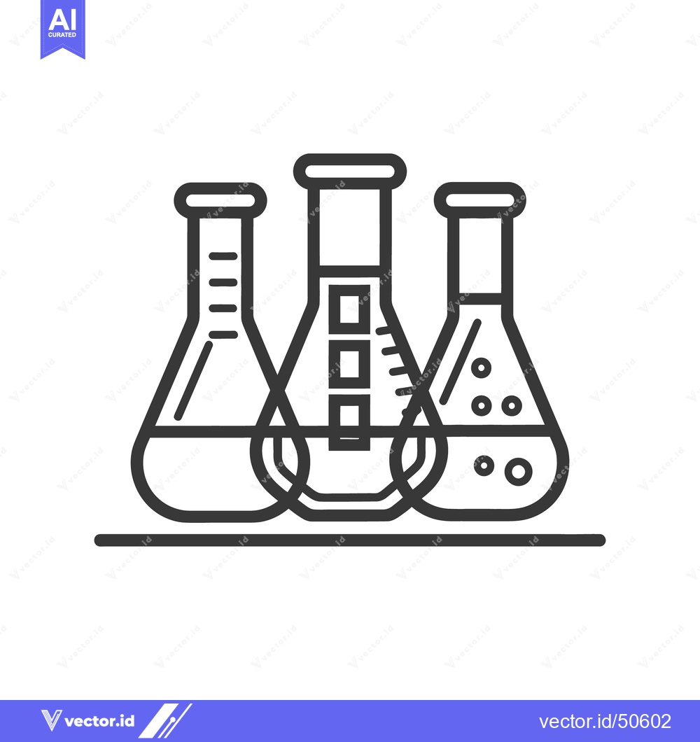 Premium Vector dari Three Laboratory Erlenmeyer Flasks Used For Science Experiments