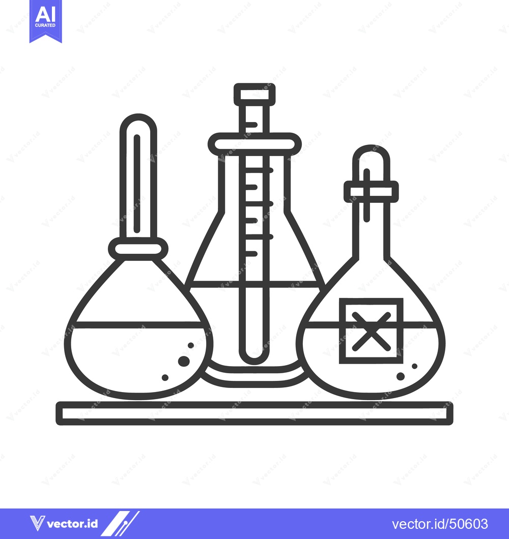 Premium Vector of Illustration featuring different types of laboratory glassware contain