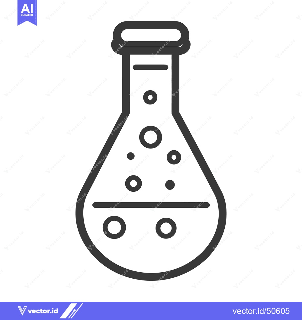 Premium Vector dari An illustration depicting a scientific flask with bubbling liquid insi