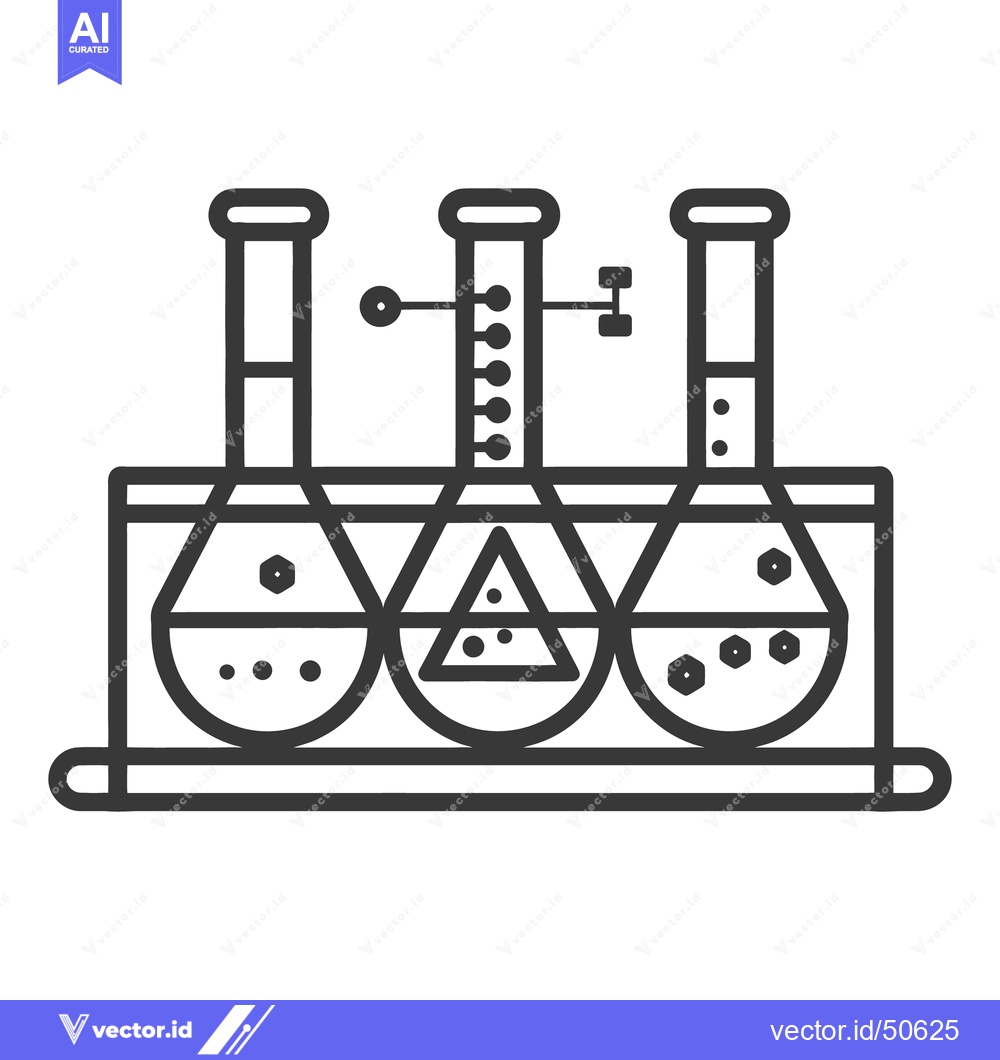 Premium Vector dari Illustration featuring three laboratory flasks with various internal c