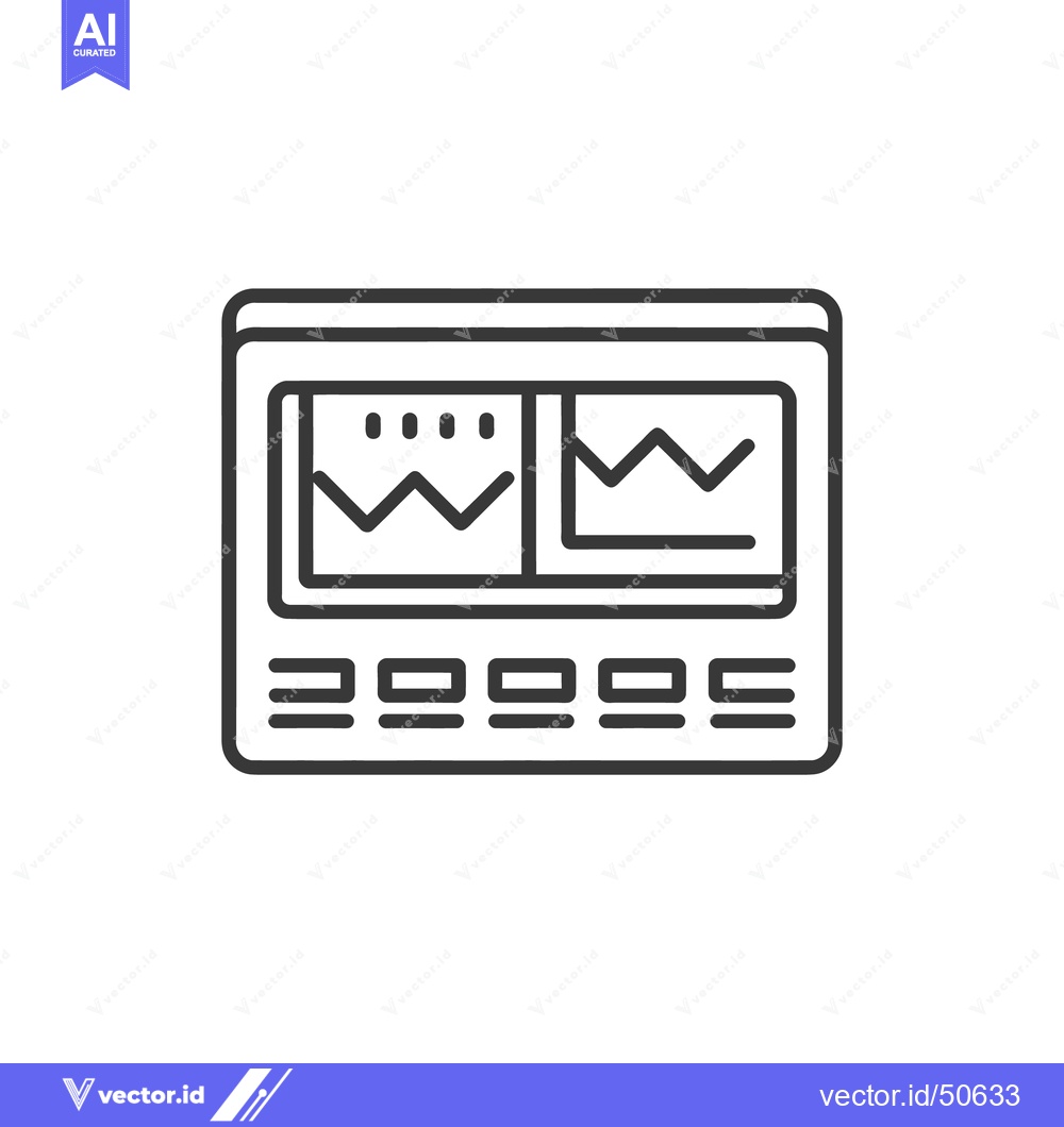 Premium Vector dari Oscilloscope Vector Icon: Electronic Measurement Device with Waveform