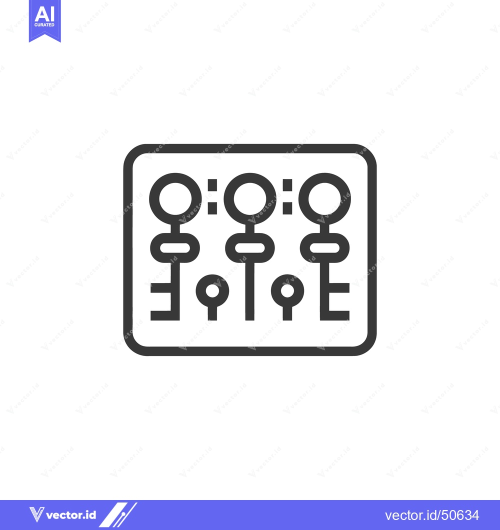 Premium Vector dari Abstract Circuit Board Icon with Geometric Shapes and Rounded Square O