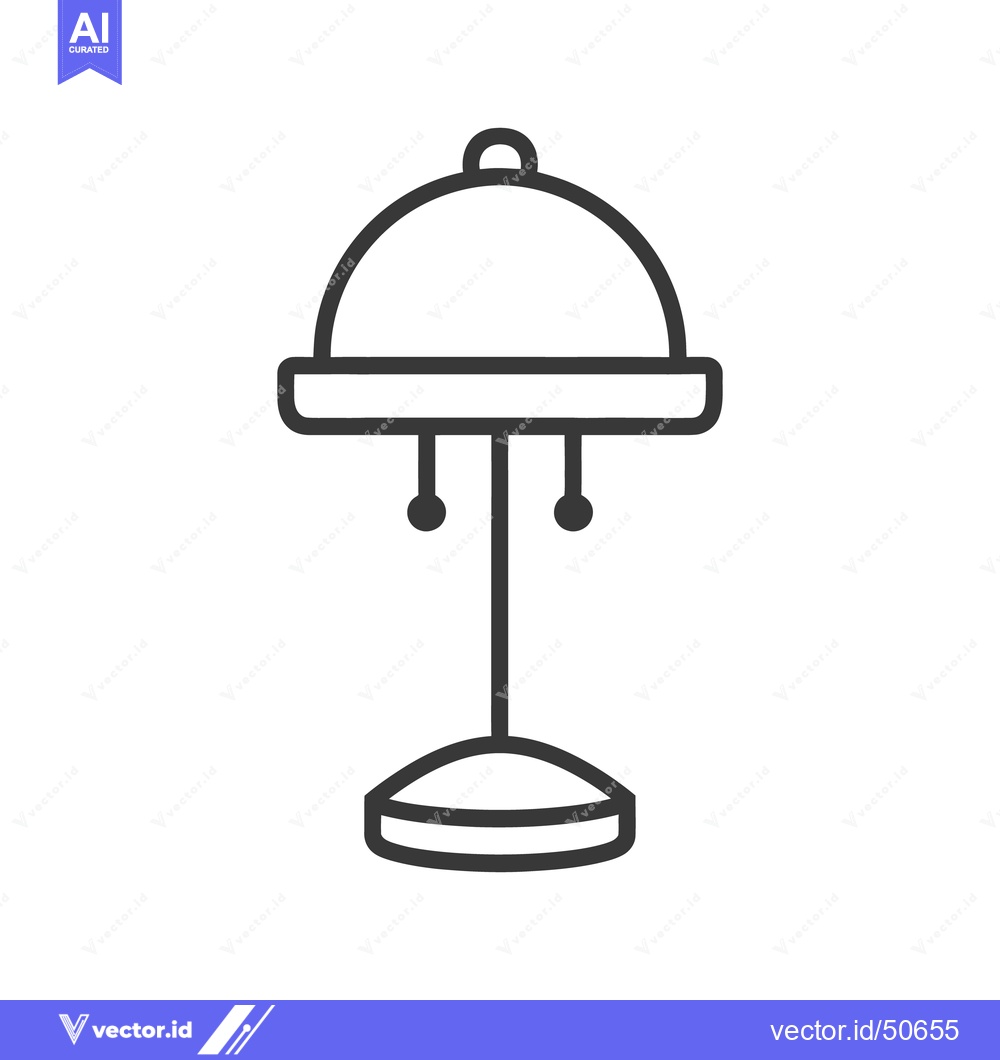 Premium Vector dari Simple vector illustration depicting a table lamp with two bulbs