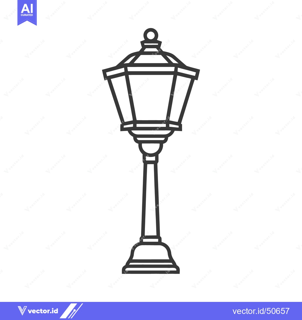 Premium Vector of A detailed black and white illustration of a street lamp