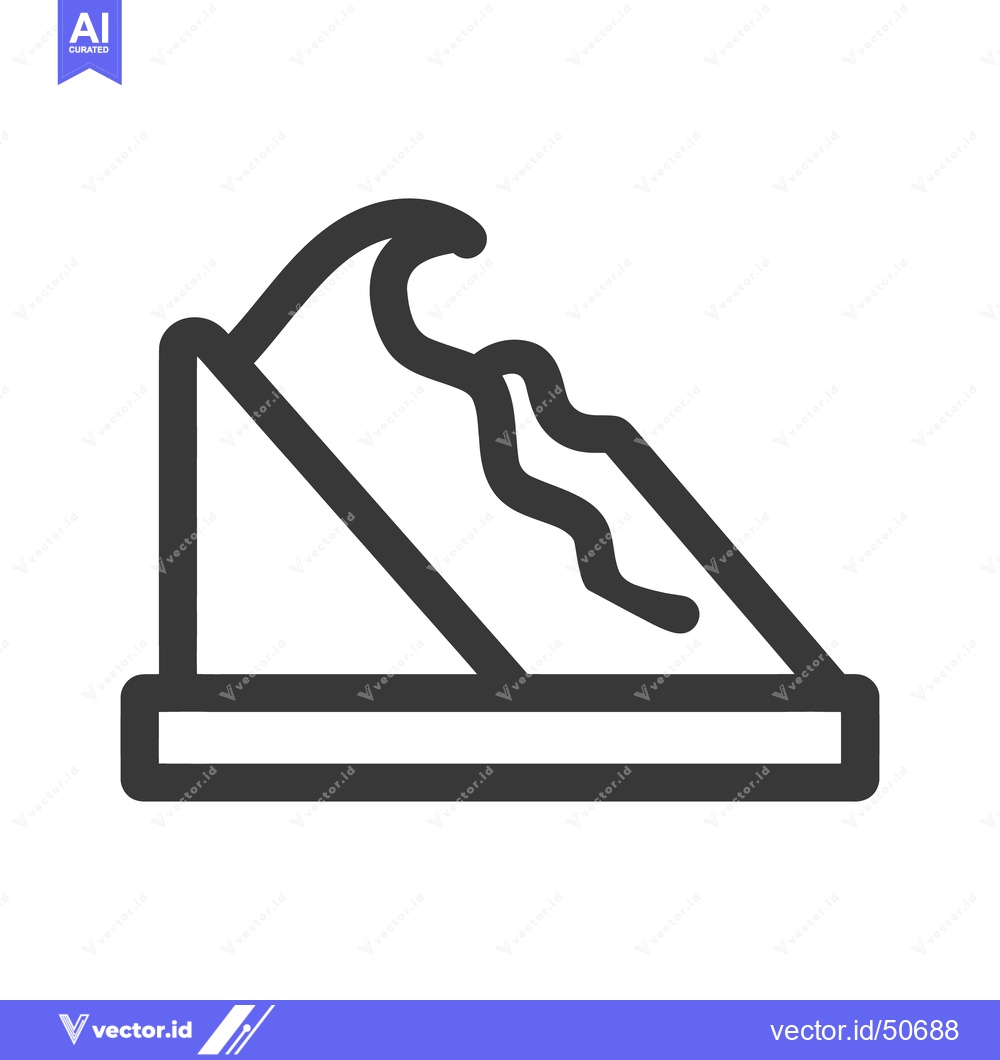 Premium Vector of Stylized Water Slide Icon: Bold Outline, Modern Design, Minimalist Gra