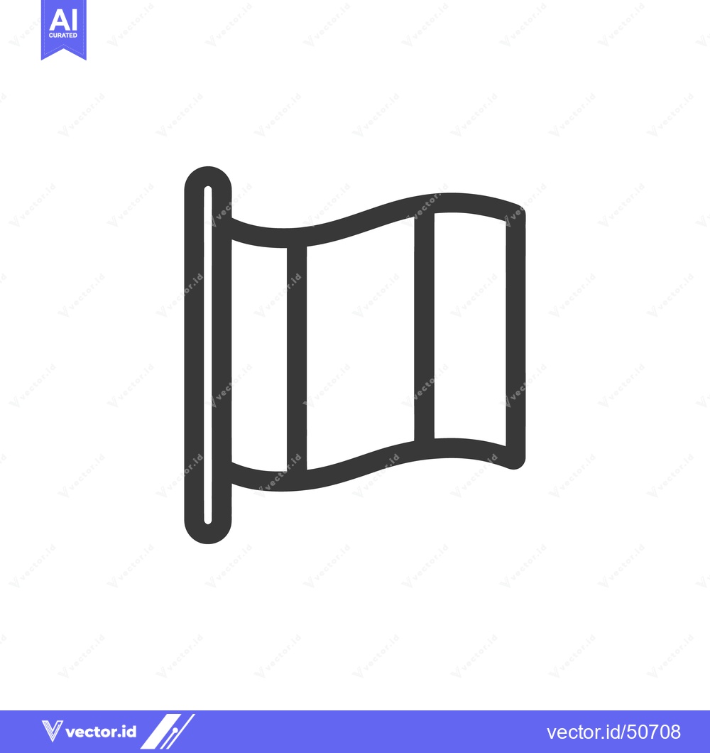 Premium Vector dari Simple Flag Icon: Bold Outline, Minimalist Design, National Symbol