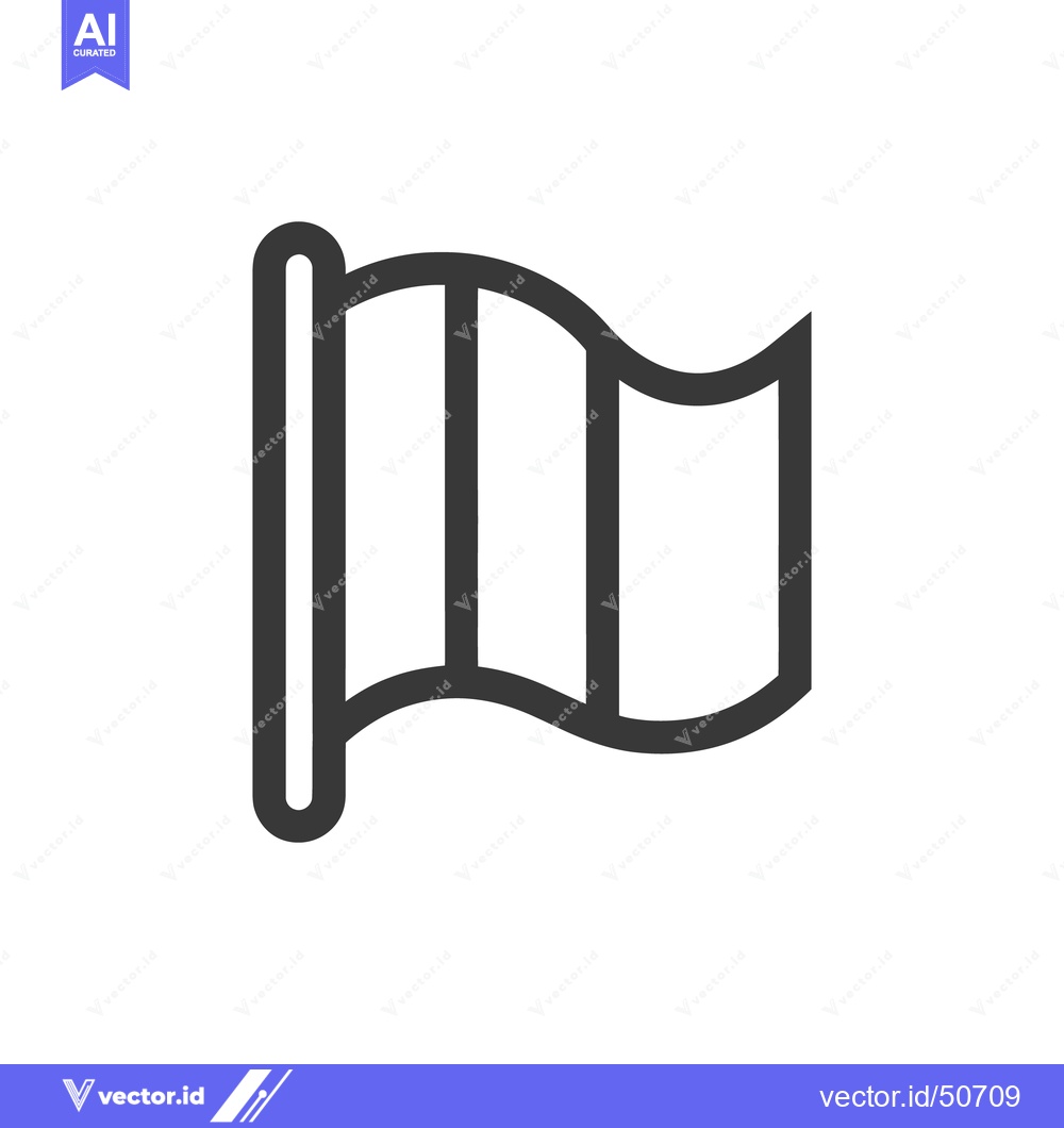Premium Vector dari Simple Flag Icon with Pole, Waving Design, and Bold Outline on White B