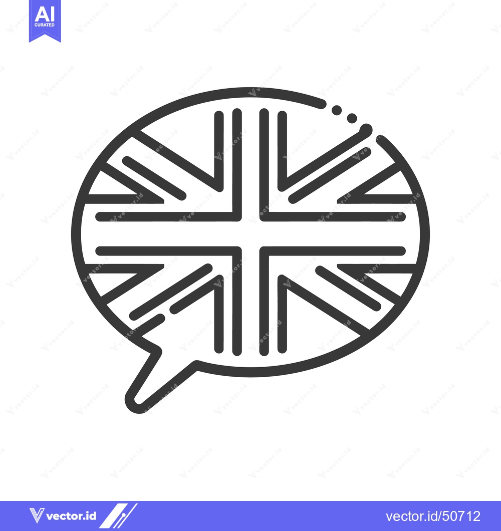 Premium Vector dari Union Jack Flag in Speech Bubble Icon, United Kingdom Symbol