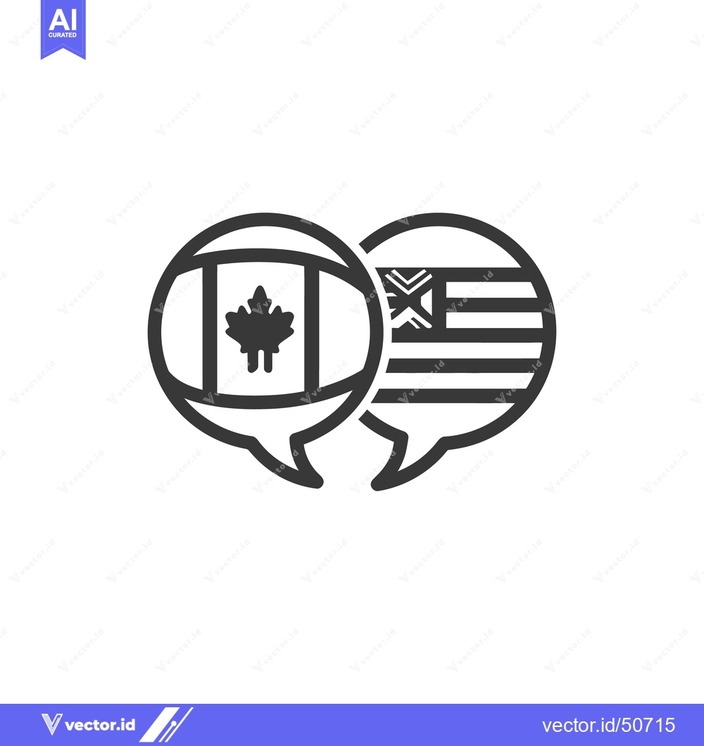 Premium Vector dari Canada and Liberia Dialogue: Flags in Speech Bubbles Icon