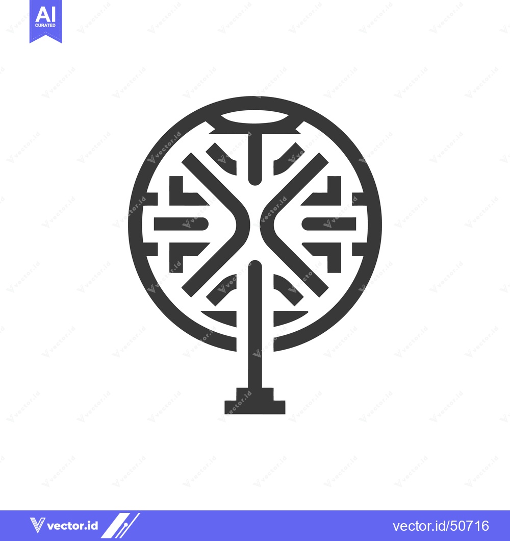 Premium Vector of Abstract Tree Icon: Geometric, Minimalist Design in Gray on White Back
