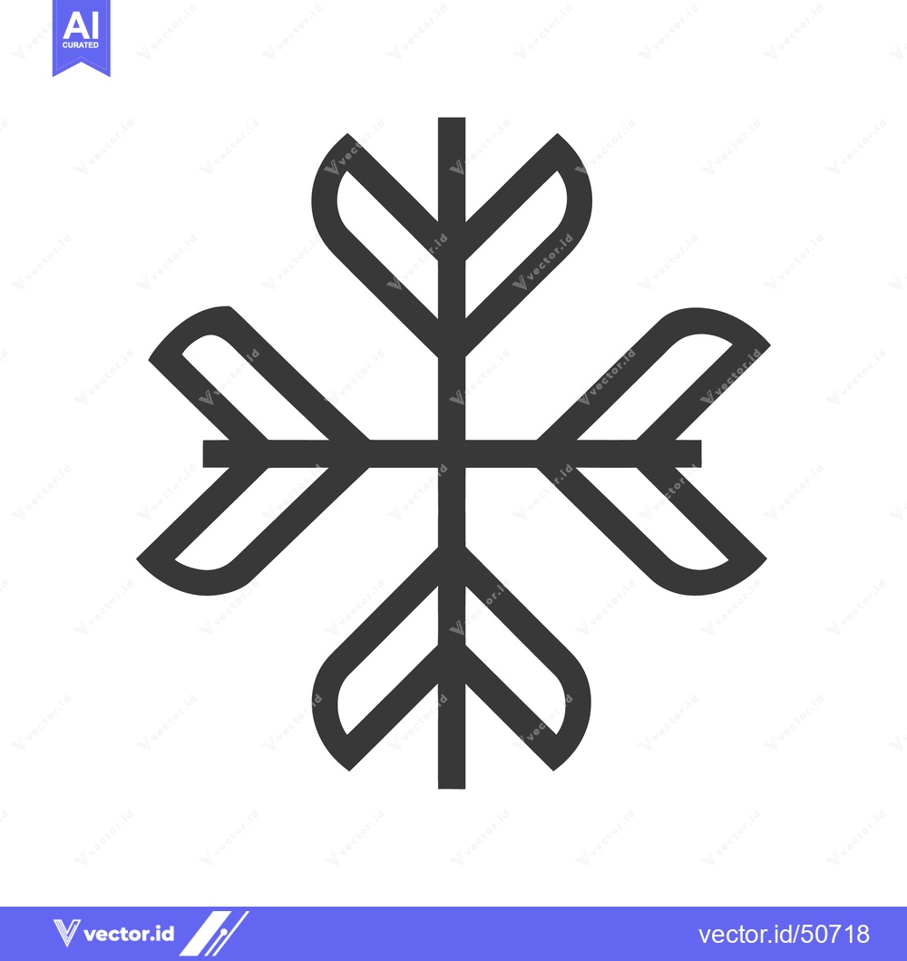 Premium Vector dari Minimalist Snowflake Icon: Bold Lines, Geometric Design on White Backg