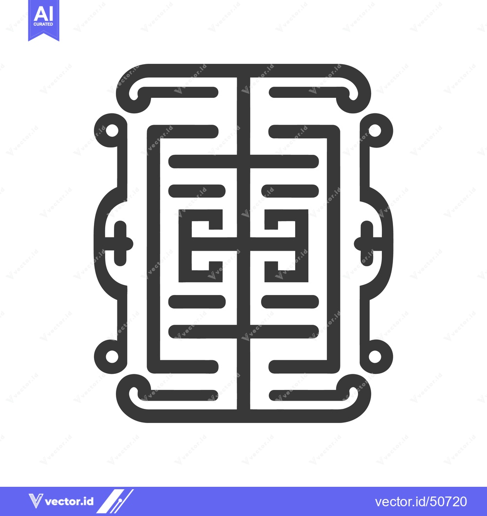 Premium Vector dari Intricate Geometric Pattern: Bold Black Lines on White Background, Abs
