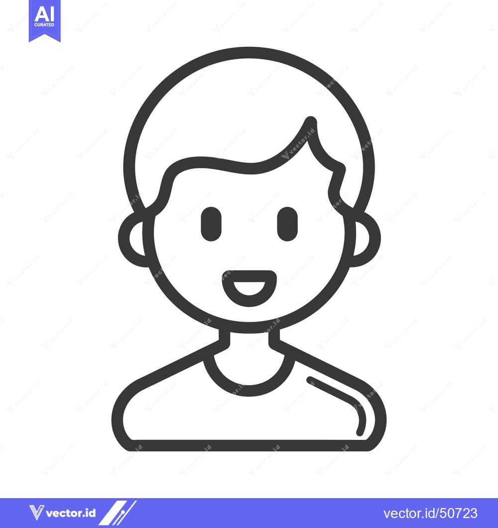 Premium Vector dari A Line Art Illustration Depicting A Smiling Person Head and Torso