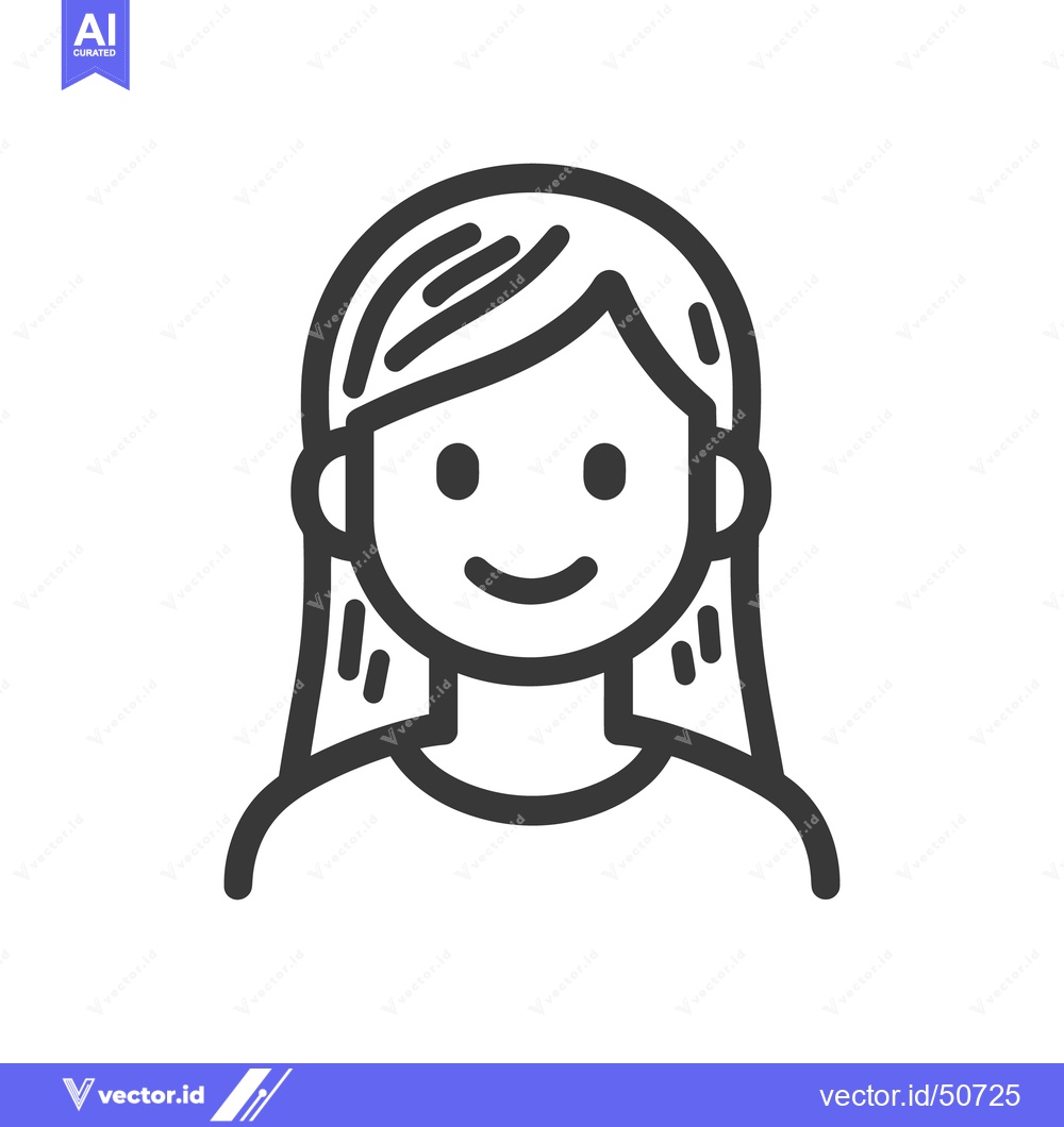 Premium Vector of A simple line drawing illustration of a smiling female figure