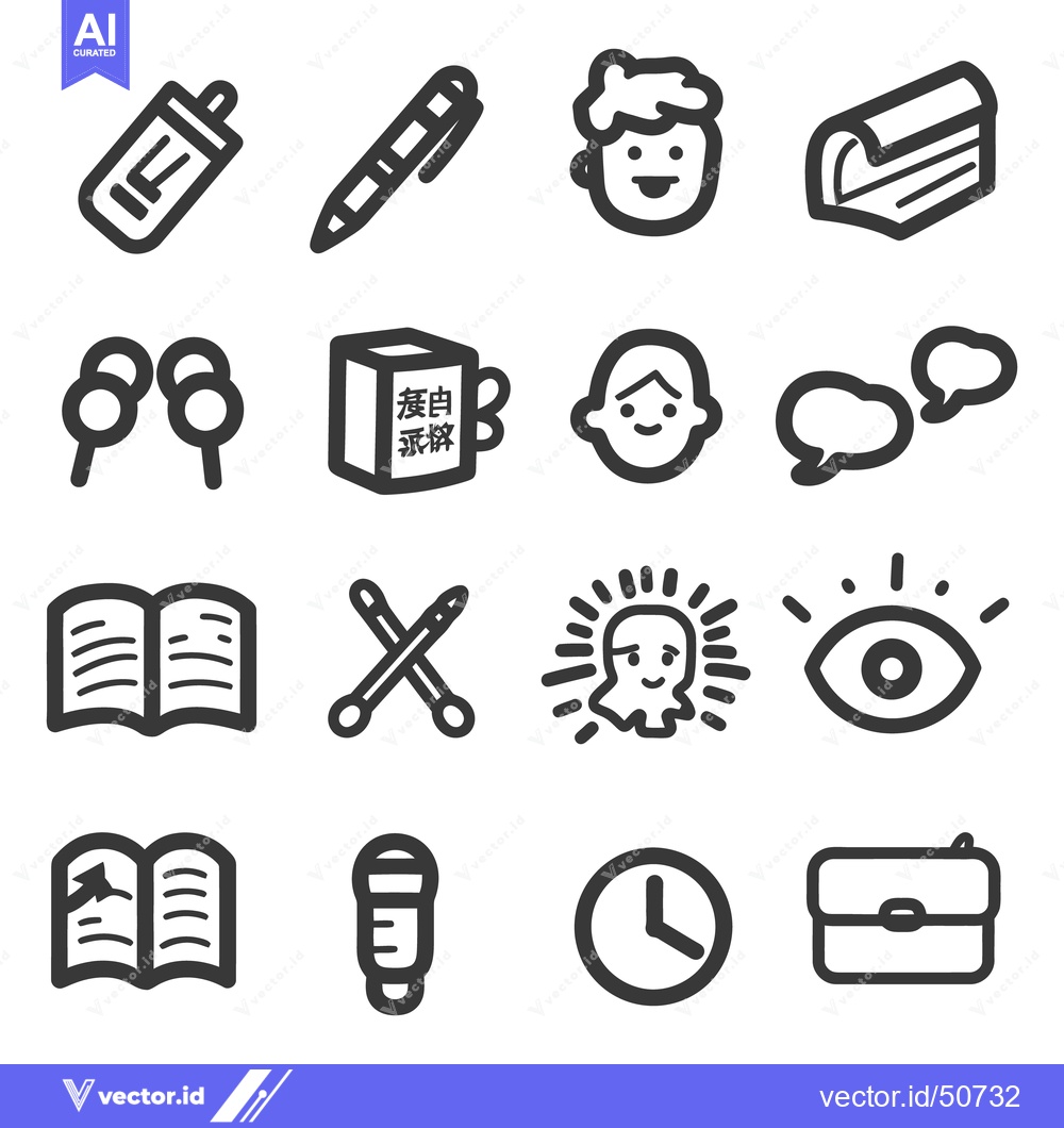 Premium Vector dari A collection of assorted black line drawings illustrating several item