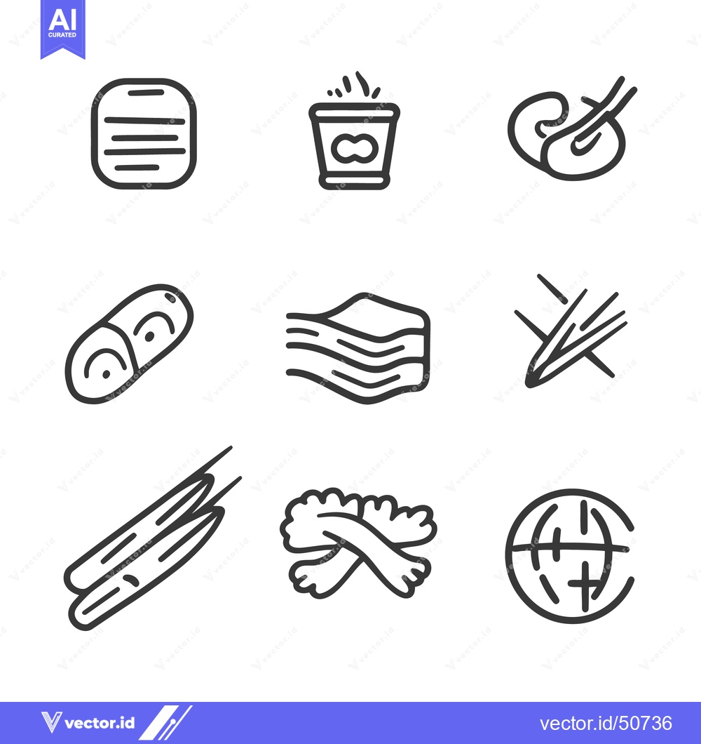 Premium Vector dari A collection of various stylized food and drink icons displayed