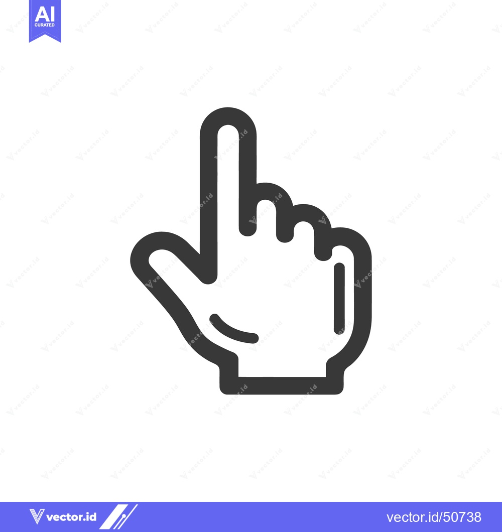 Premium Vector dari Minimalist Hand Cursor Icon: Pointing Finger Symbol on White Backgroun