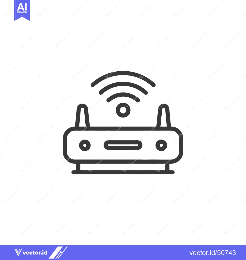 Premium Vector dari Modern Router Icon with Wireless Signal, Clean Line Art Design