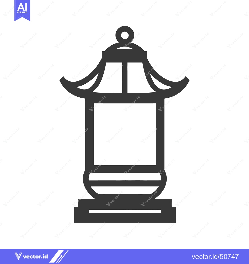 Premium Vector of An oriental style lantern displayed in a minimalist monochromatic desi