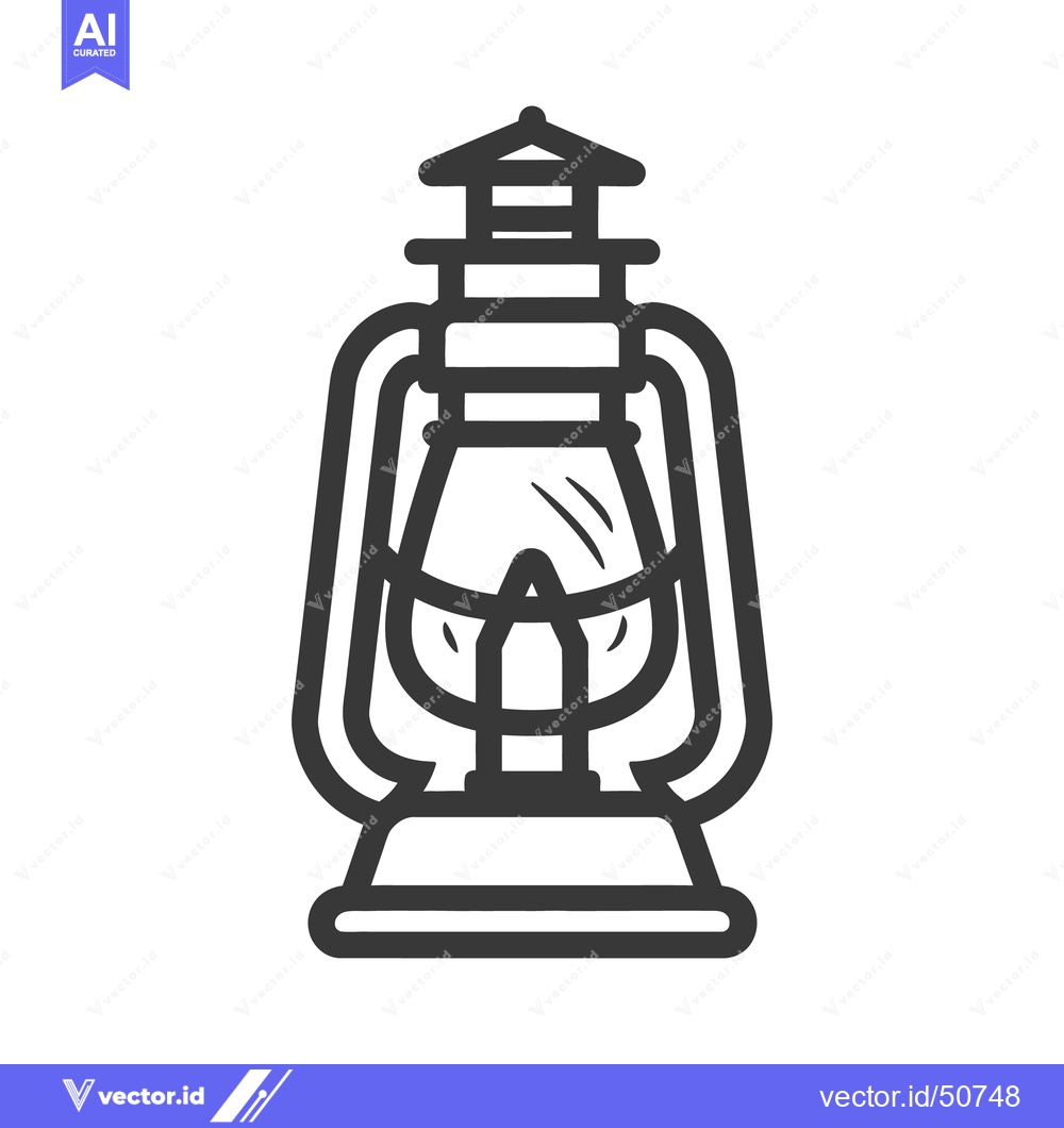 Premium Vector dari A simple illustration depicts a detailed outline of a lantern