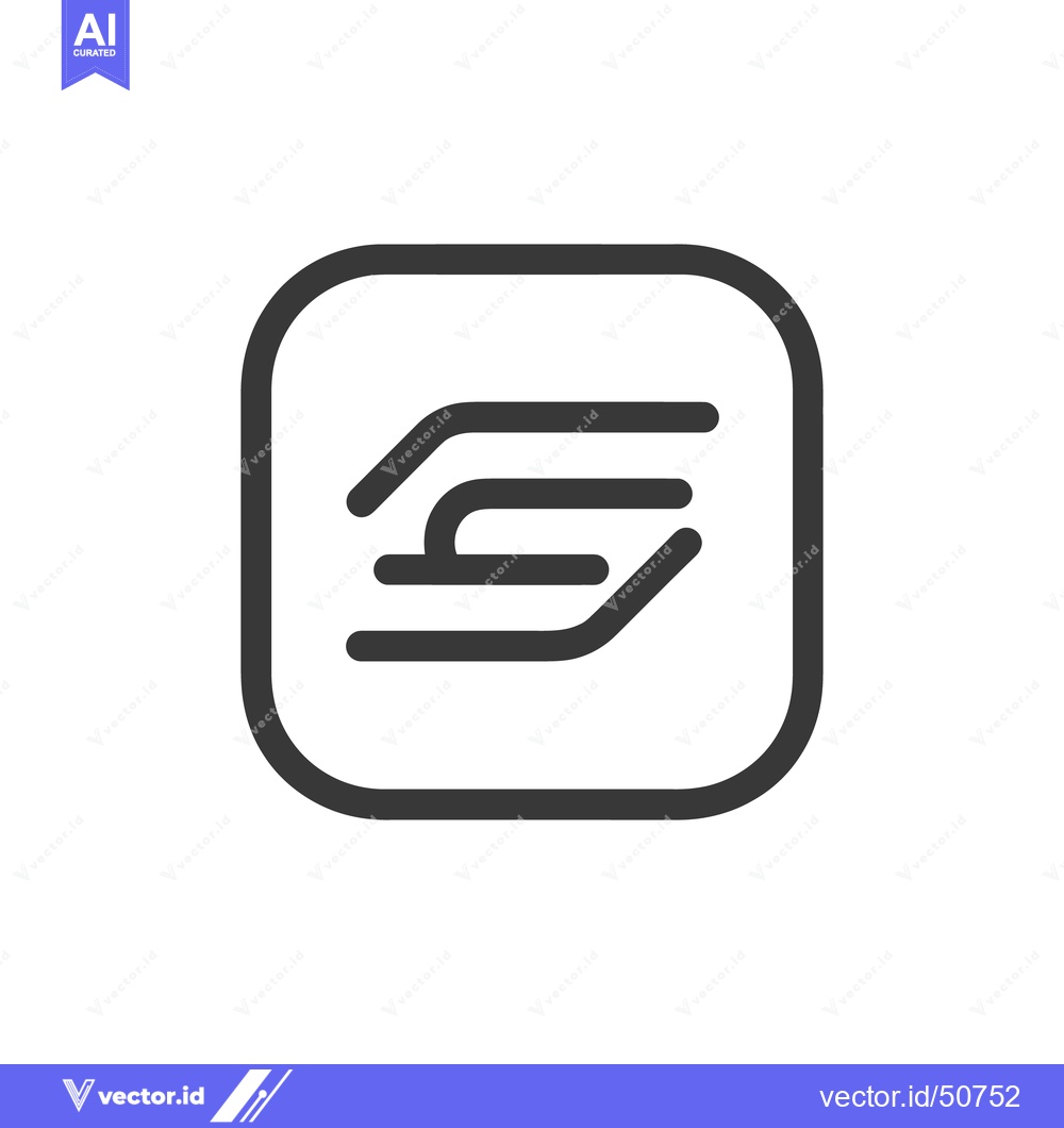 Premium Vector dari Minimalist Icon: Abstract Lines in Rounded Square, Modern Design Eleme