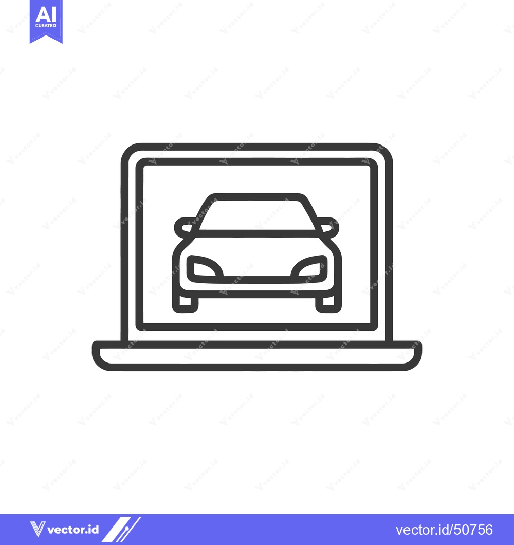 Premium Vector dari Car on Laptop Screen: Automotive Technology, Online Vehicle Services