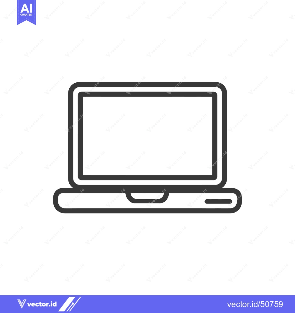 Premium Vector of Minimalist Laptop Icon: Clean, Modern Design for Technology and Commun
