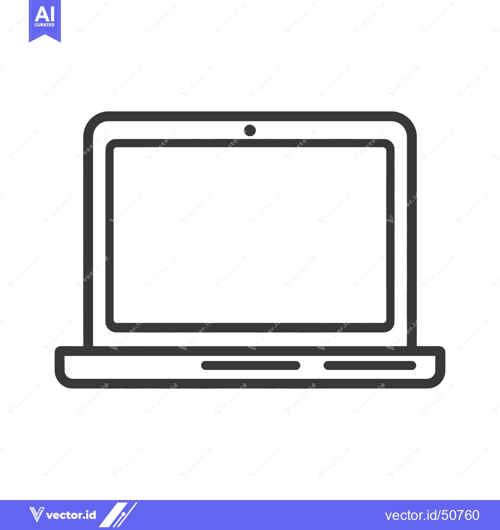 Premium Vector of Minimalist Laptop Icon: Sleek, Modern Design for Digital Communication