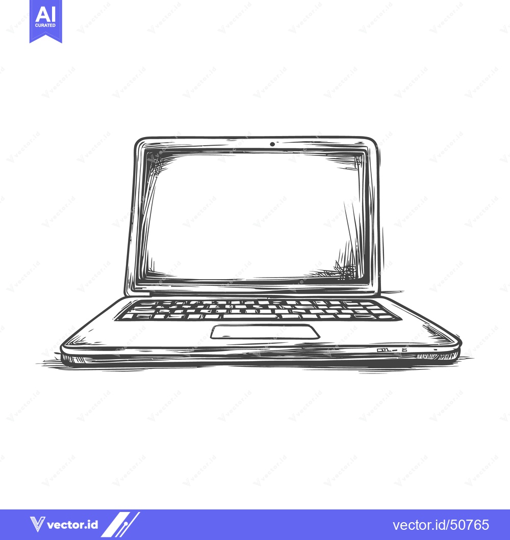 Premium Vector of An artistic monochrome illustration of a modern portable computer devi