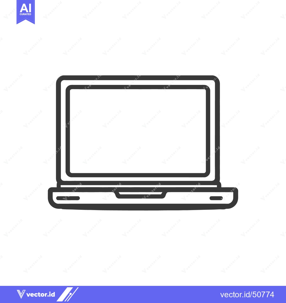 Premium Vector of Minimalist Laptop Icon: Clean, Modern Design for Technology Concepts