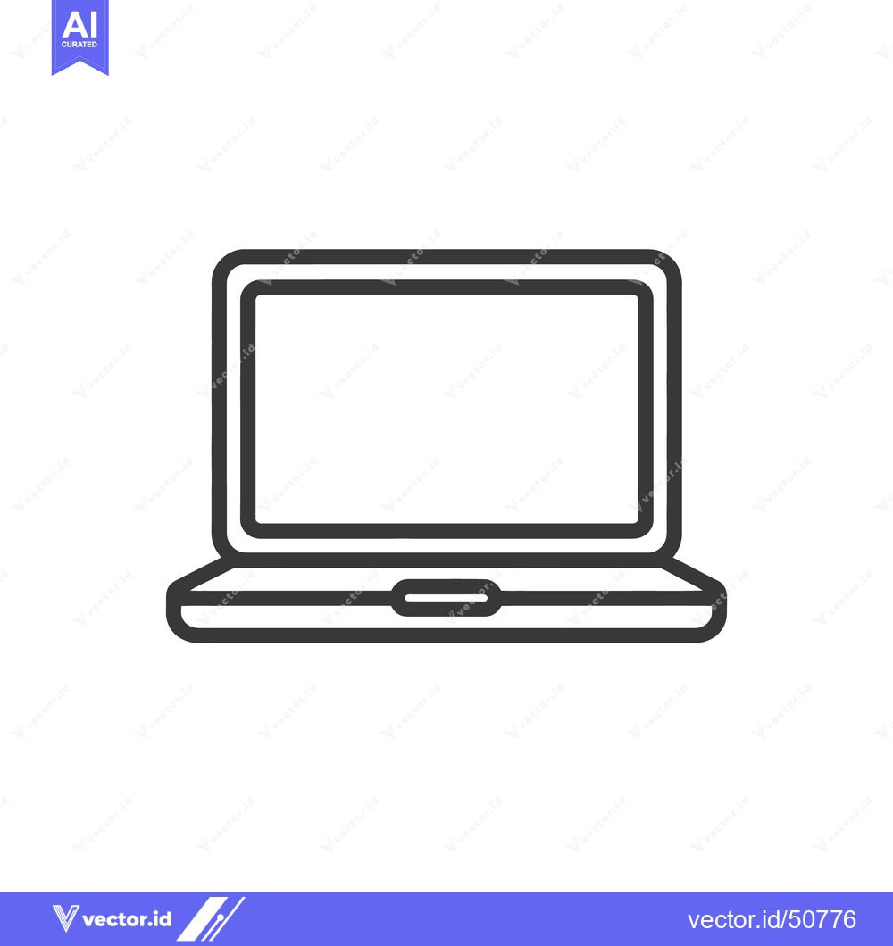 Premium Vector of Minimalist Laptop Icon: Clean Line Art for Modern Design Projects