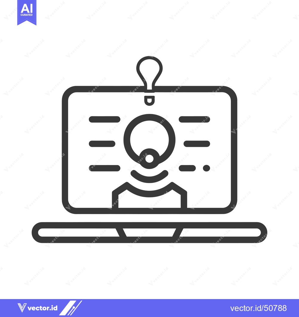 Premium Vector dari Laptop with Lightbulb and Profile Icon